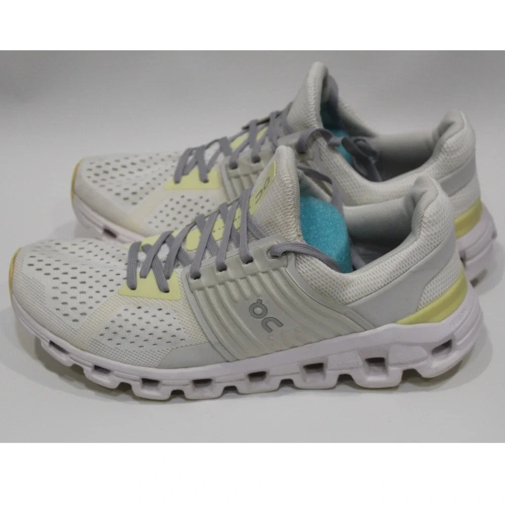 On Running Cloudswift Running Shoes Womans‎ 8.5 White Yellow Lace Up Athletic